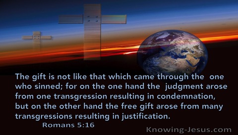 Romans 5:16  The Free Gift Resulting In Justification (black)